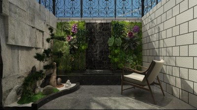 现代地下室露台3D模型下载